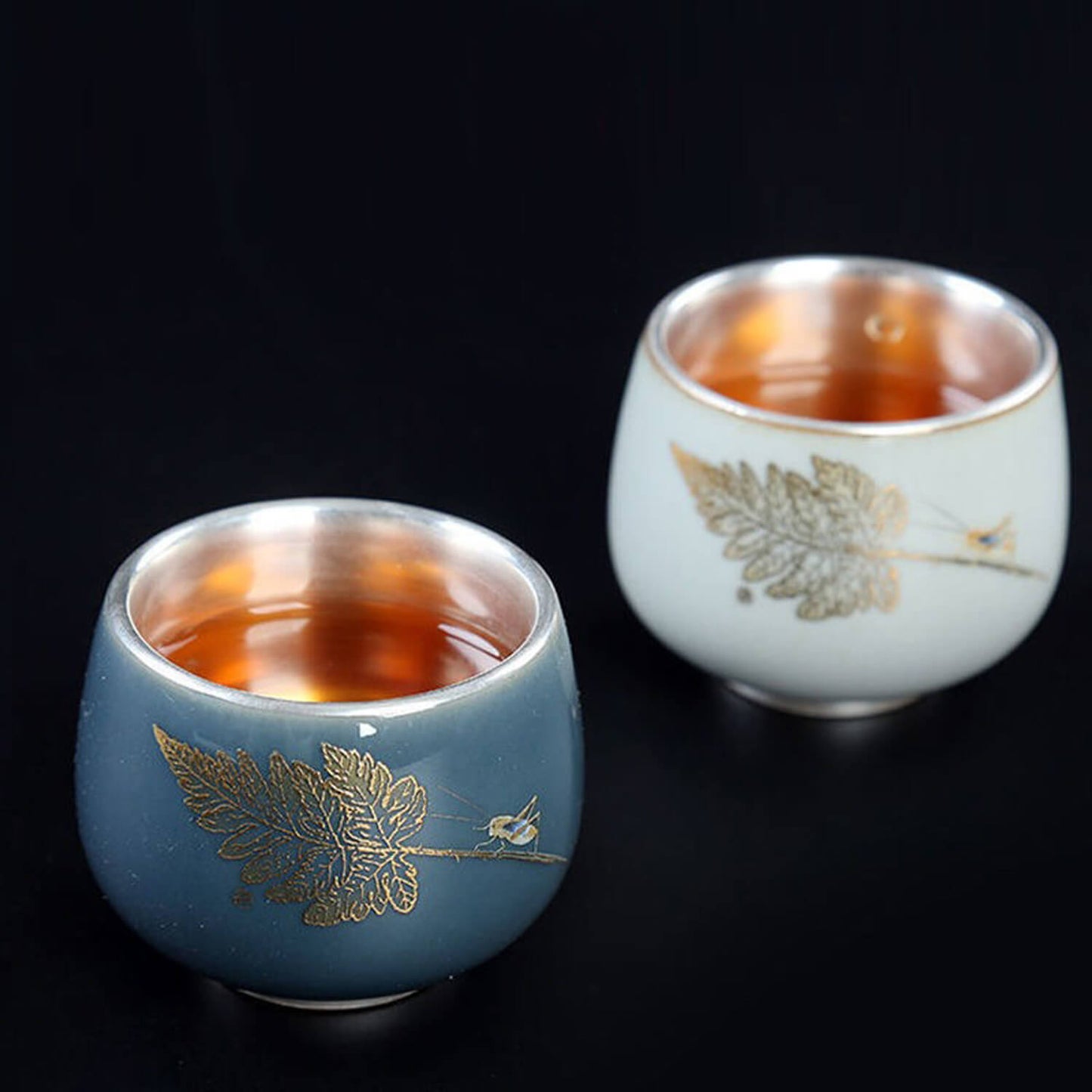 Snow & Ice: Silver-Lined Porcelain Teacup