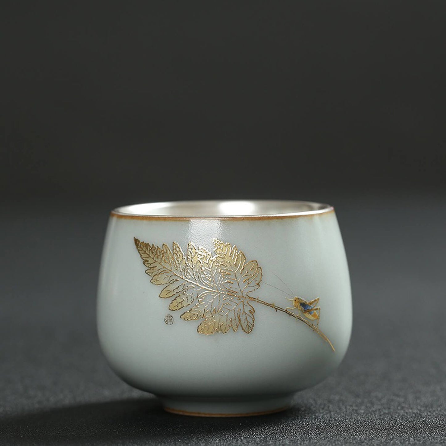 Snow & Ice: Silver-Lined Porcelain Teacup