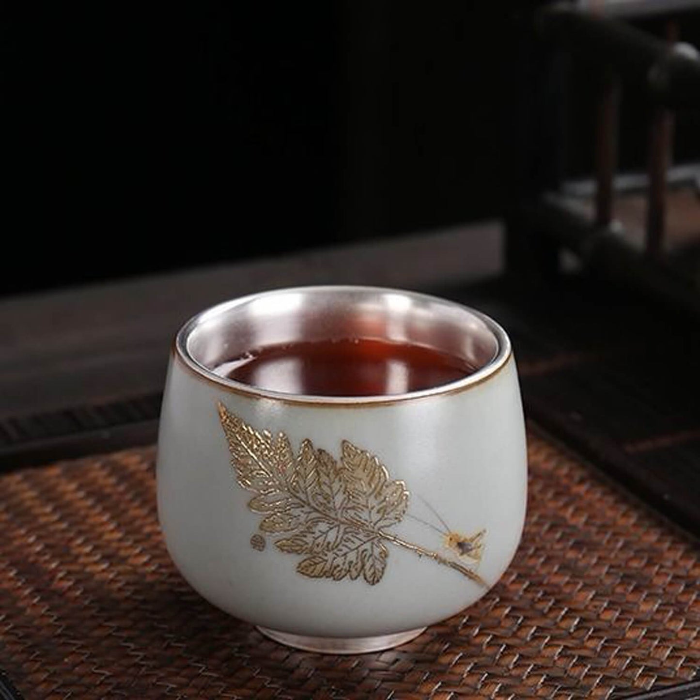 Snow & Ice: Silver-Lined Porcelain Teacup