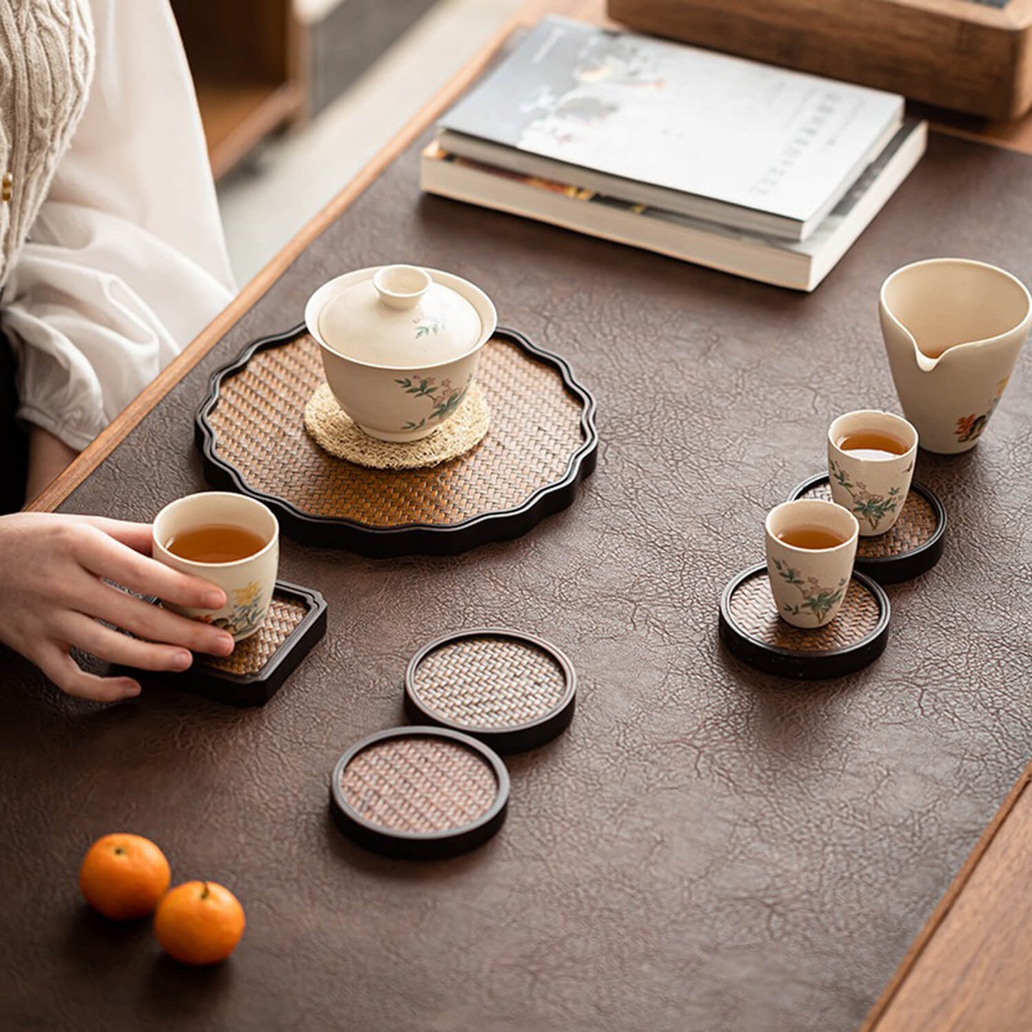 Eco-Friendly Hand-Woven Bamboo Coaster