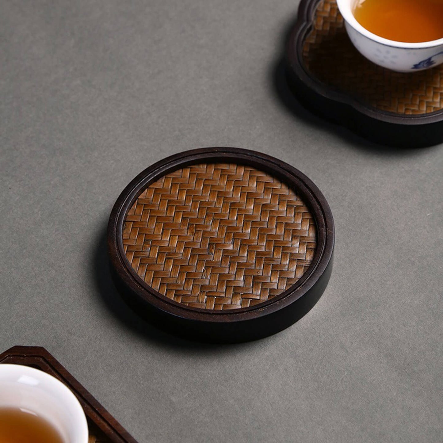 Eco-Friendly Hand-Woven Bamboo Coaster