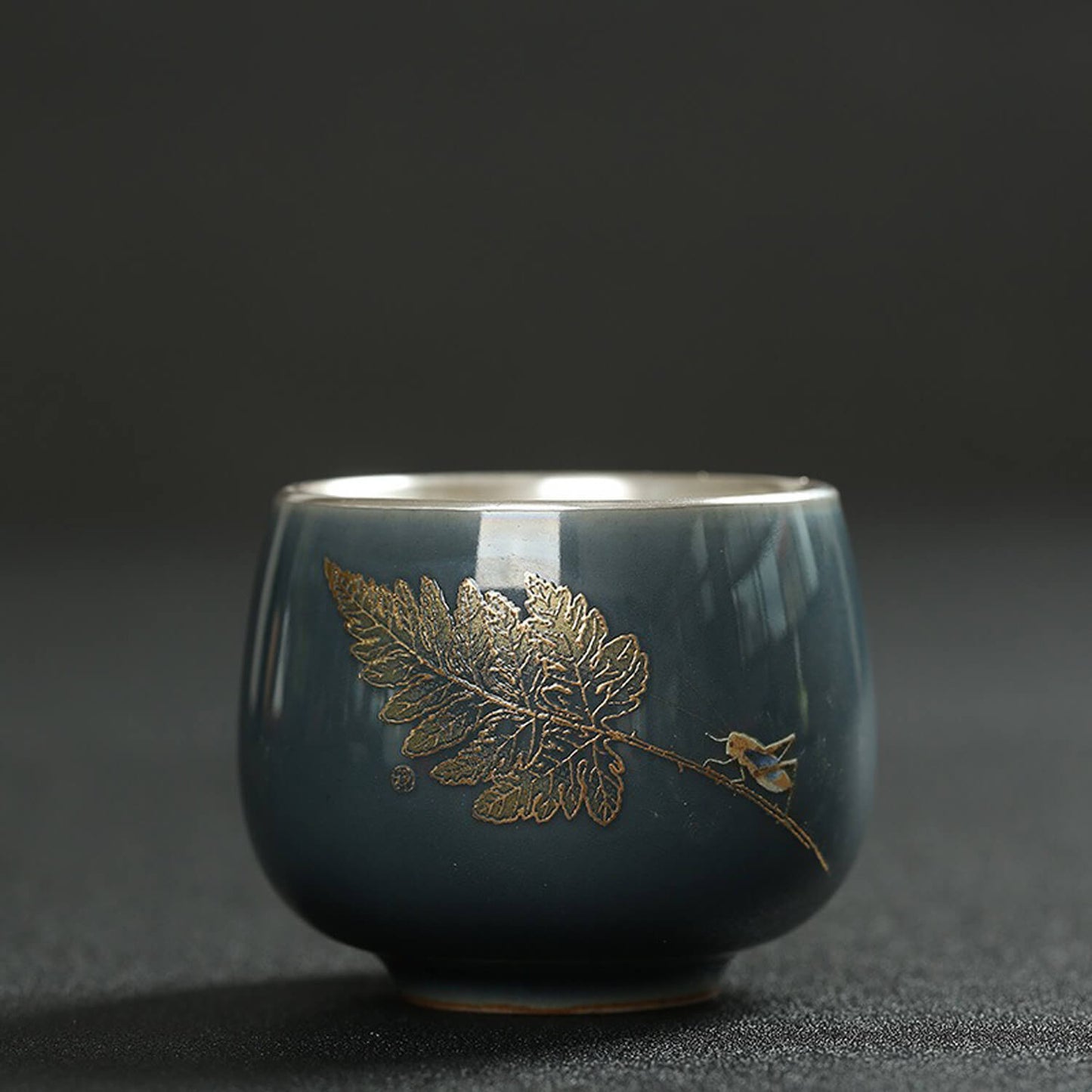 Snow & Ice: Silver-Lined Porcelain Teacup