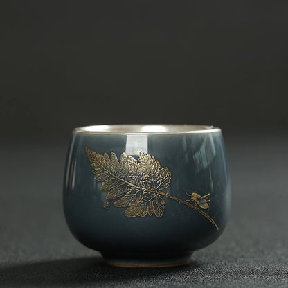 Snow & Ice: Silver-Lined Porcelain Teacup