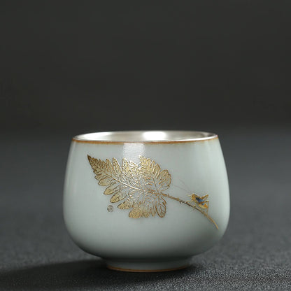 Snow & Ice: Silver-Lined Porcelain Teacup