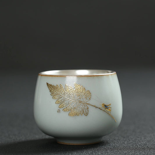 Snow & Ice: Silver-Lined Porcelain Teacup
